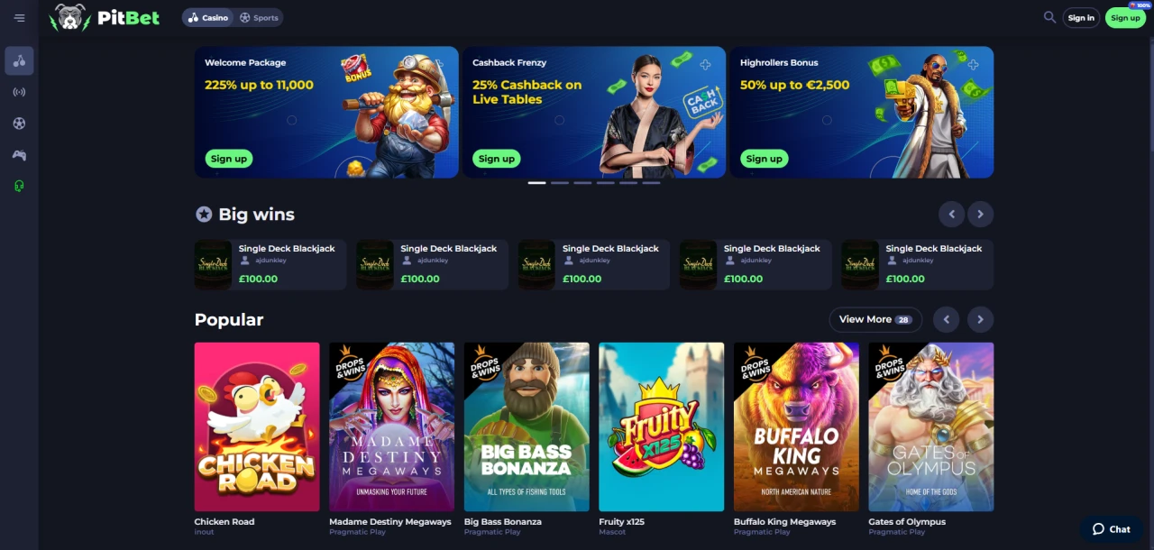 Pitbet NonGamstop Casino